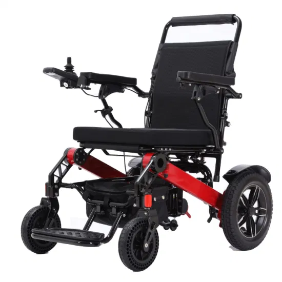 Fauteuil roulant électrique pliant portatif multifonction en aluminium inclinable 2022 avec joystick LCD